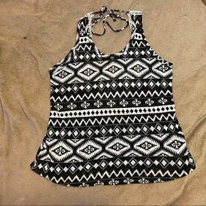 Black and white boho tank